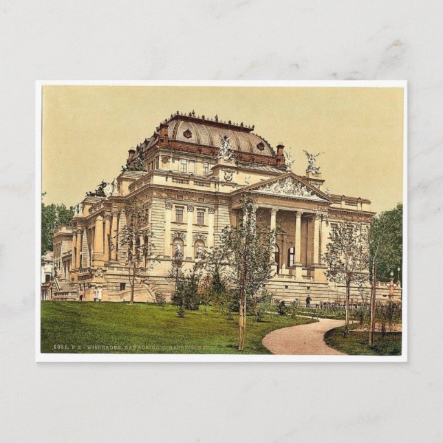 Opera house, Wiesbaden, Hesse-Nassau, Germany magn Postcard (Front)