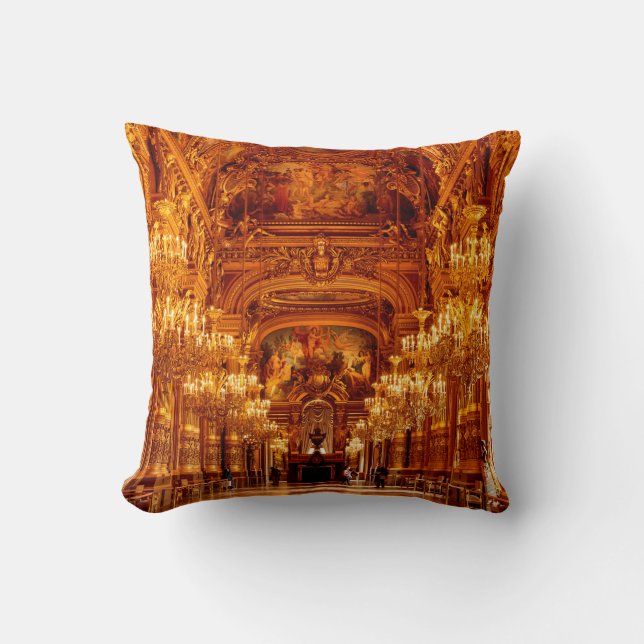 Opera National de Paris Garnier in France Throw Pillow (Front)
