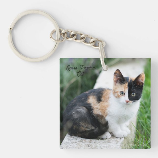 Opera Phantom Cat Keychain (Front)