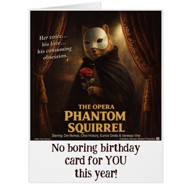 Opera Phantom Squirrel Parody Cards (Front)