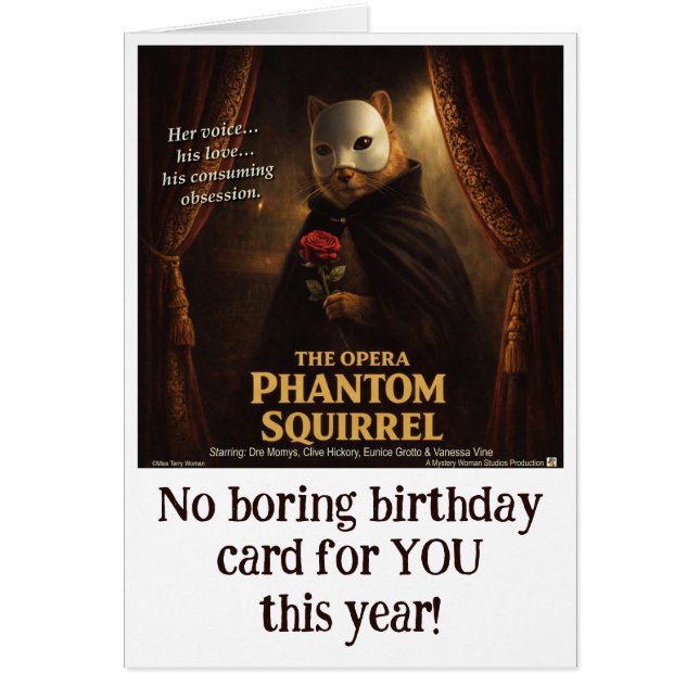 Opera Phantom Squirrel Parody Cards (Front)