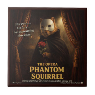 Opera Phantom Squirrel Parody Ceramic Tile