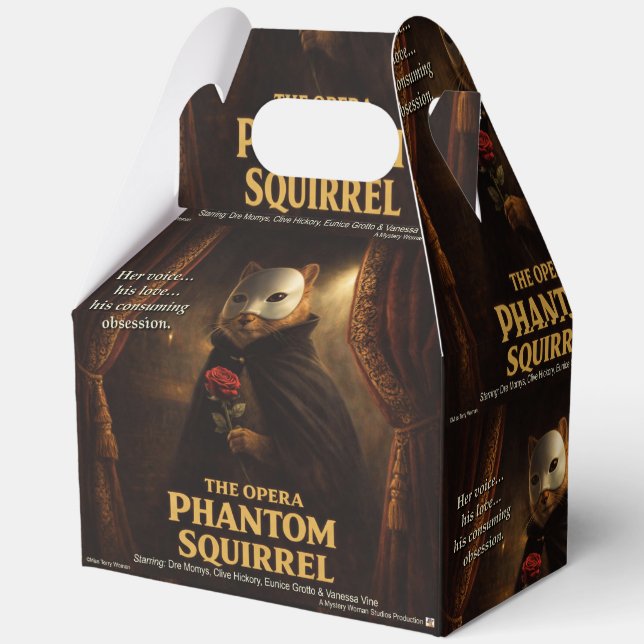 Opera Phantom Squirrel Parody Favor Boxes (Back)