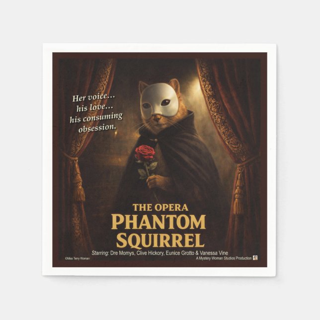 Opera Phantom Squirrel Parody Napkins (Front)