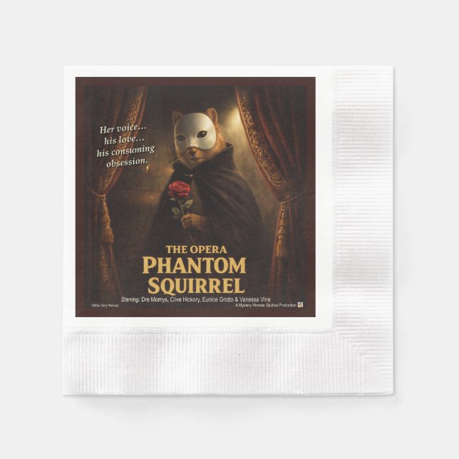 Opera Phantom Squirrel Parody Napkins (Front)