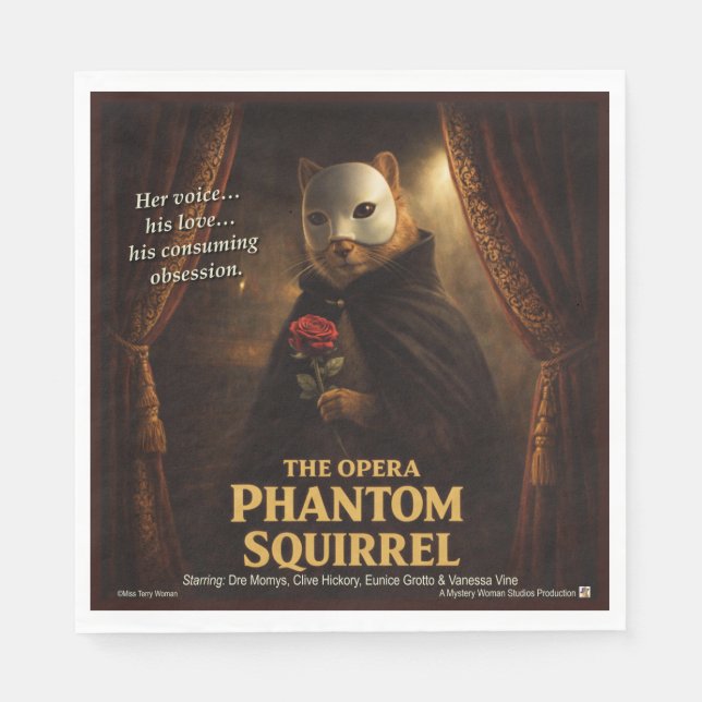 Opera Phantom Squirrel Parody Napkins (Front)