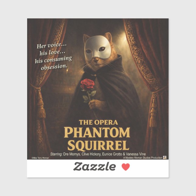 Opera Phantom Squirrel Parody Sticker (Sheet)