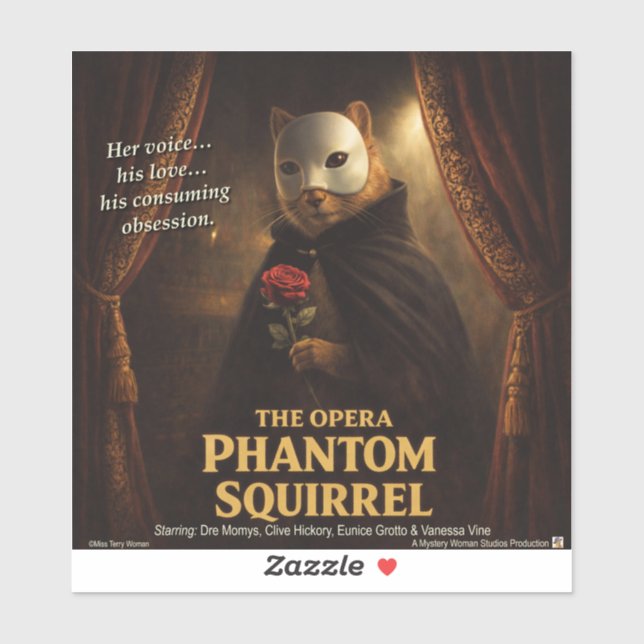 Opera Phantom Squirrel Parody Sticker (Sheet)