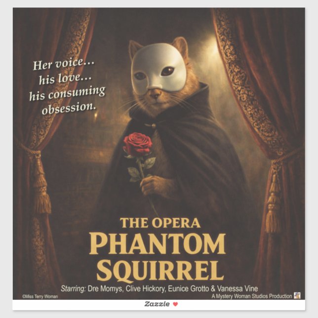 Opera Phantom Squirrel Parody Sticker (Sheet)