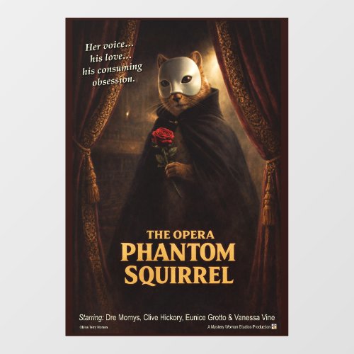 Opera Phantom Squirrel Parody Window Cling