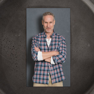 Opera Singer Modern Photo QR Code Black&White Business Card