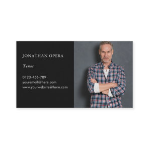 Opera Singer Photo Black Modern Business Card