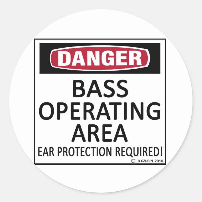 Operating Area Bass Round Sticker