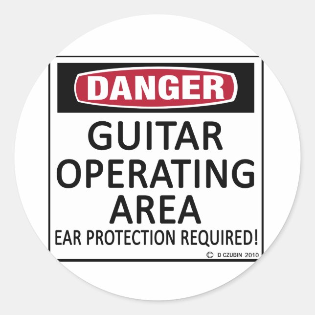 Operating Area Guitar Classic Round Sticker (Front)