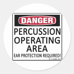 Operating Area Percussion Classic Round Sticker
