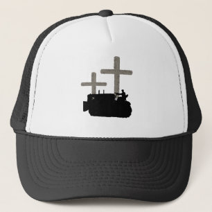 OPERATING ENGINEER BULLDOZER VINTAGE CROSS JESUS TRUCKER HAT