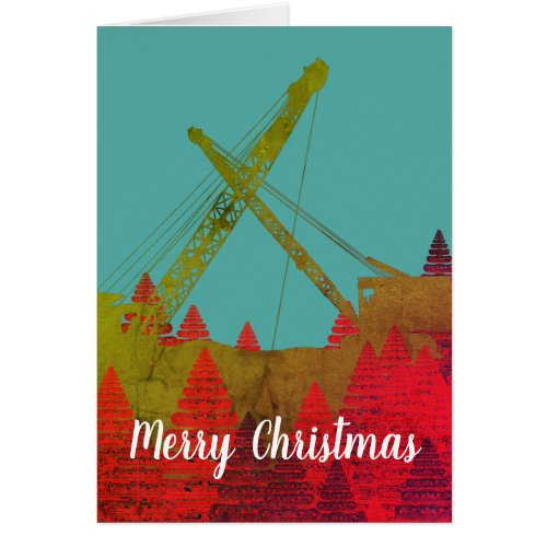 Operating Engineer Crane Art Merry Christmas