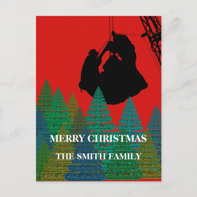 OPERATING ENGINEER CRANE OPERATOR CHRISTMAS HOLIDAY POSTCARD (Front)