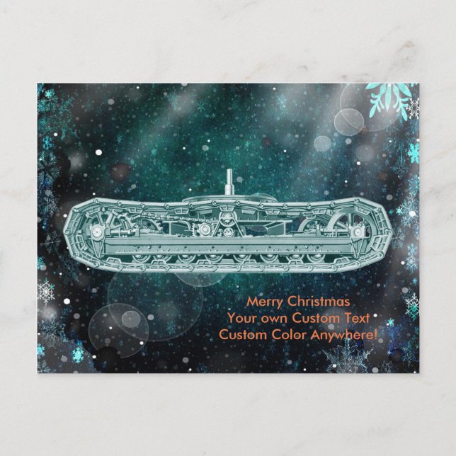 Operating Engineer Crane Operator Tracks Christmas Holiday Postcard (Front)
