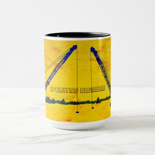 OPERATING ENGINEER ICE FISHING CRANE OPERATOR ART MUG (Center)