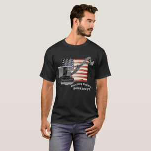 Operating Engineer Shovel US Flag Custom Local T-Shirt