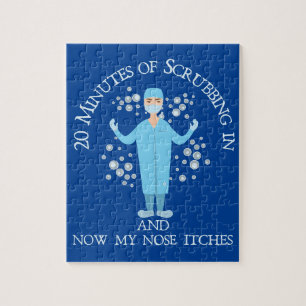 Operating Room Humor of Scrubbing Bubbles Jigsaw Puzzle