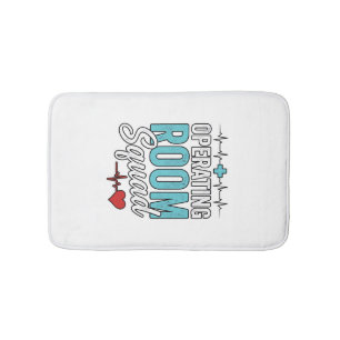 Operating Room Squad Surgical Nurse Shirt Design_1 Bath Mat