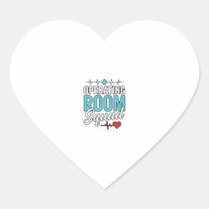 Operating Room Squad Surgical Nurse Shirt Design_1 Heart Sticker