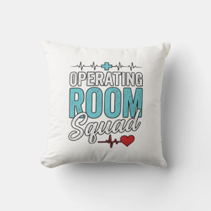 Operating Room Squad Surgical Nurse Shirt Design_1 Throw Pillow