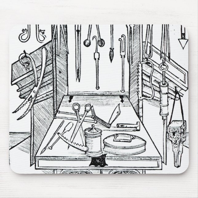 Operating table and surgical instruments, from 'Da Mouse Pad (Front)