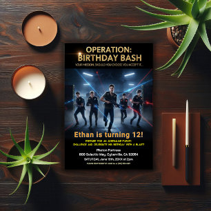 Operation Birthday Bash Laser Tag Invitation