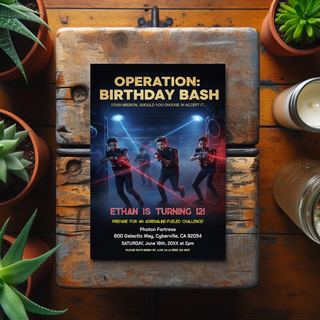Operation Birthday Bash Laser Tag Postcard (Creator Uploaded)