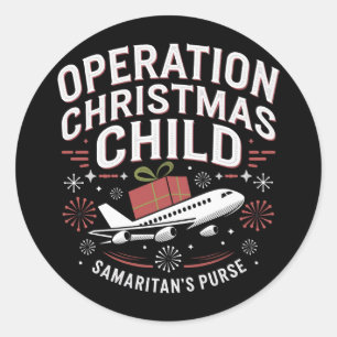Operation Christmas Child Funny Family Matching  Classic Round Sticker