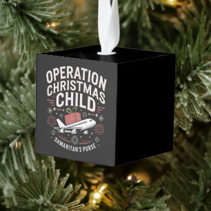 Operation Christmas Child Funny Family Matching Cube Ornament