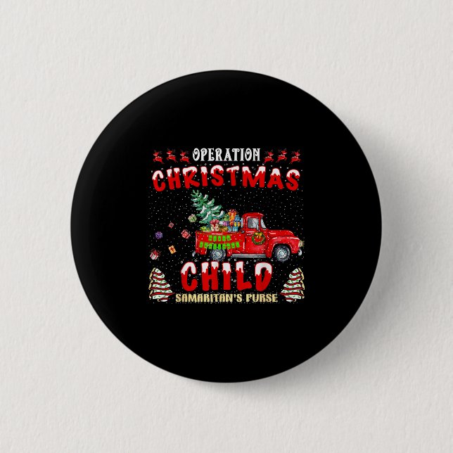Operation Christmas Child Funny Family Matching Xm Button (Front)