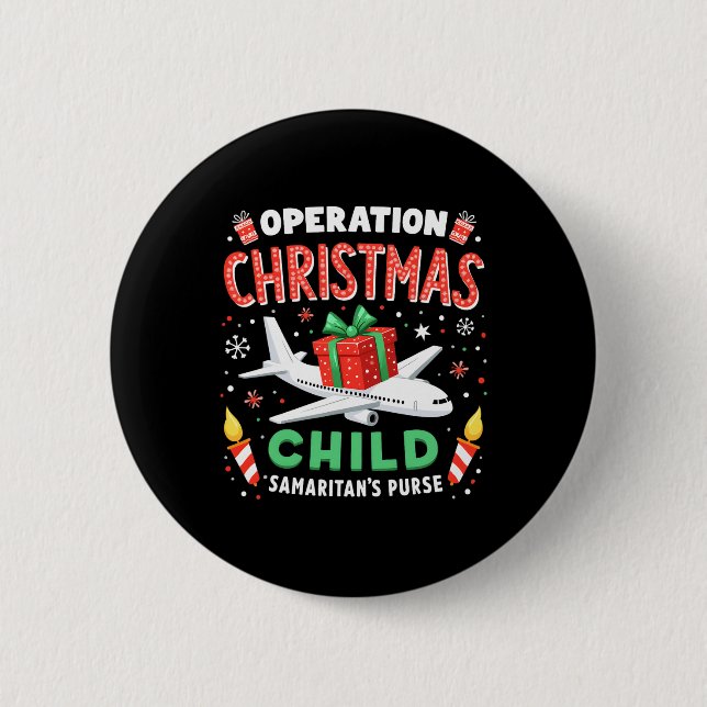 Operation Christmas Child Funny Family Matching Xm Button (Front)