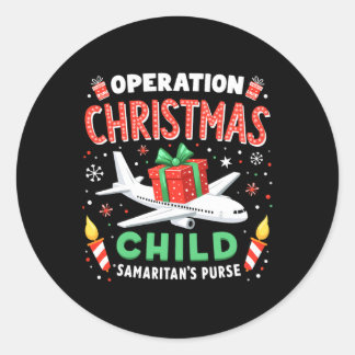 Operation Christmas Child Funny Family Matching Xm Classic Round Sticker