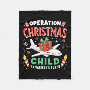 Operation Christmas Child Funny Family Matching Xm Fleece Blanket