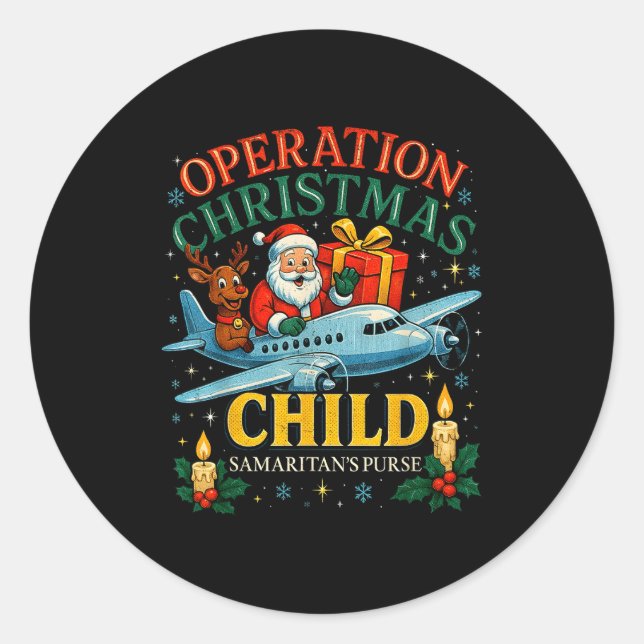 Operation Christmas Child Samaritan’s Purse Xmas D Classic Round Sticker (Front)