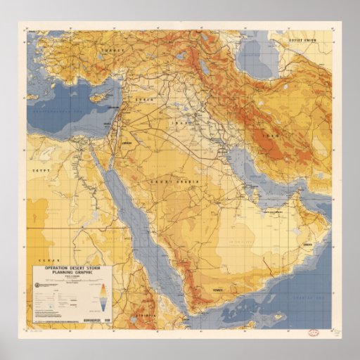 Operation Desert Storm Planning Map (1991) Poster | Zazzle