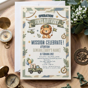 Operation First Birthday Military Party Invite