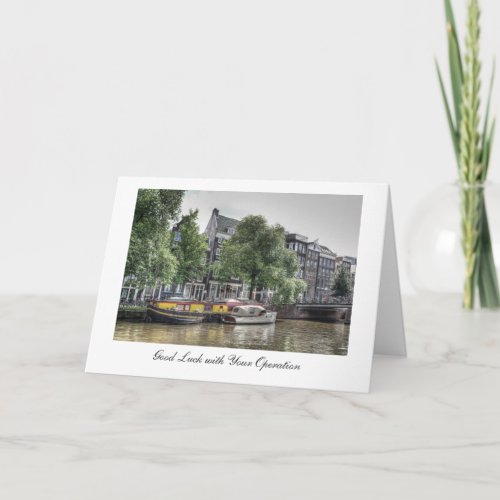 Operation Good Luck Calming Amsterdam Canal Scene Card