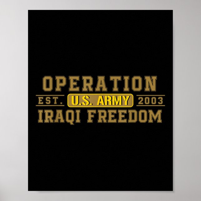 Operation Iraqi Freedom Oif Veteran Combat Us Flag Poster (Front)