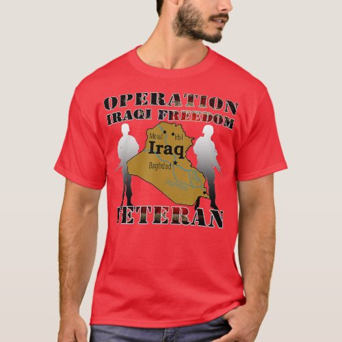 Operation Iraqi Freedom OIF Veteran Combat US Flag T_Shirt