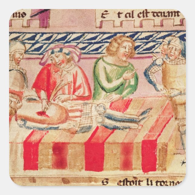 Operation on a wounded soldier square sticker (Front)