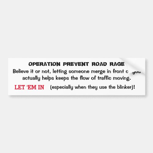 Operation Prevent Road Rage Sticker 3