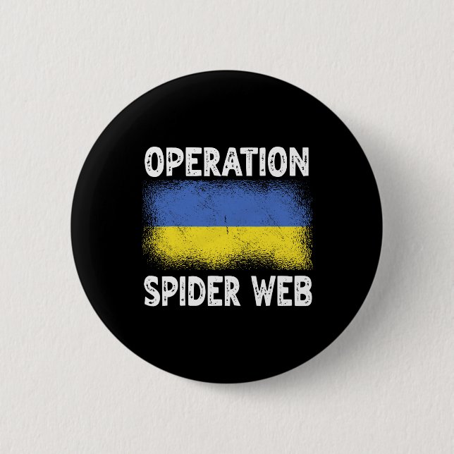 Operation Spider Web Ukraine Heroes Ukrainian Flag Button (Front)