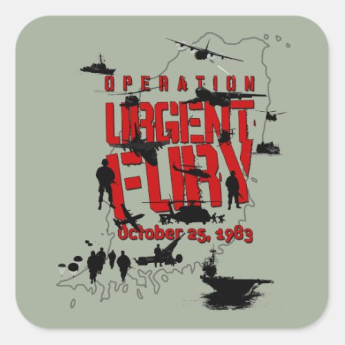 Operation Urgent Fury action sticker