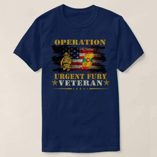 Operation Urgent Fury Combat Veteran Grenada Gift  T-Shirt (Design Front)
