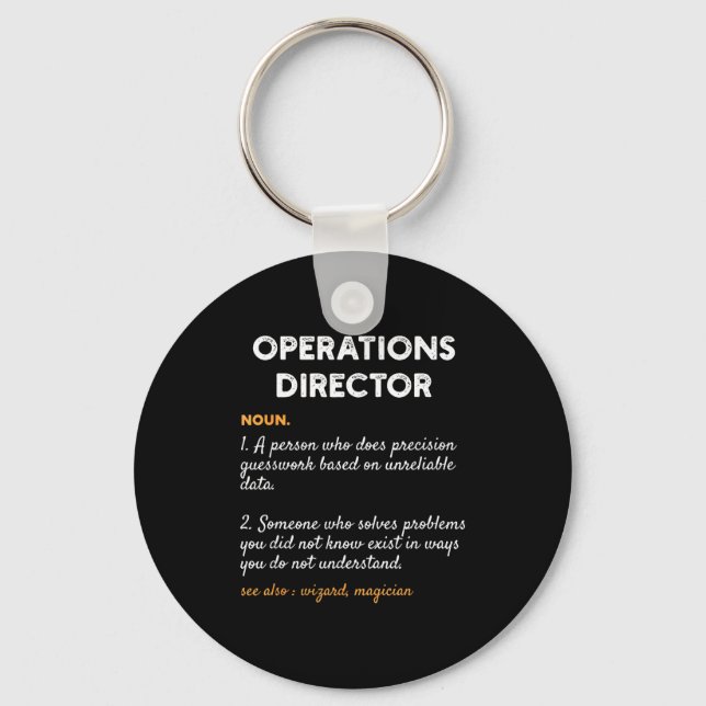 Operations Director Profession Funny Dictionary De Keychain (Front)